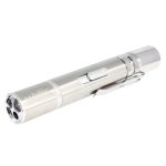 Linterna con luz LED, UV e Infrarroja, USB recargable, acero