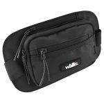 Cangurera unisex c/ 3 compartimientos, correa ajustable, negro