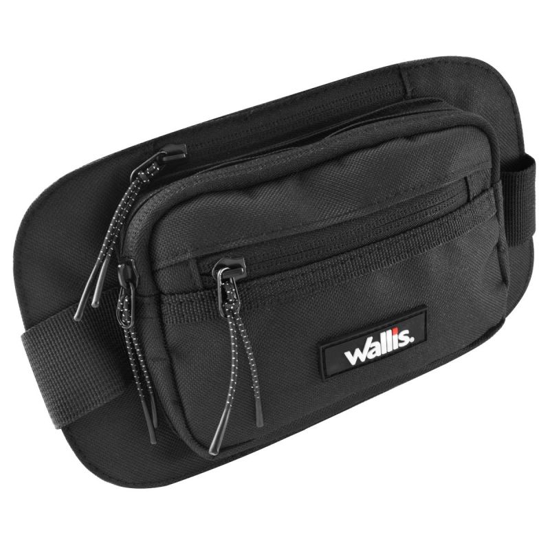 Cangurera unisex c/ 3 compartimientos, correa ajustable, negro