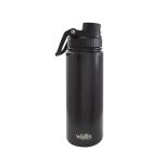 Cilindro deportivo térmico de acero inoxidable, 620 ml, negro martillado