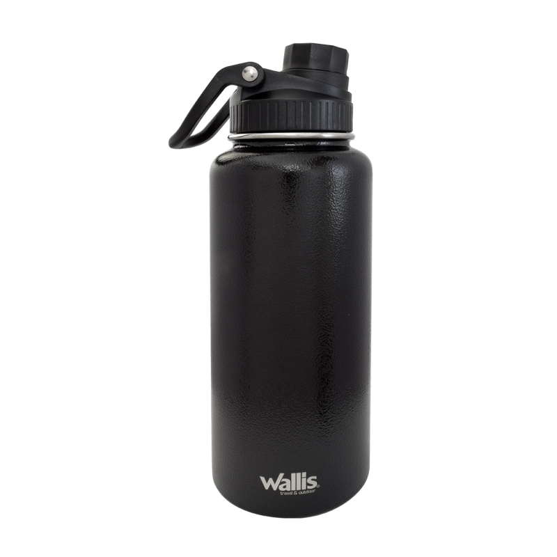 Cilindro térmico de acero inoxidable, 950 ml, negro martillado