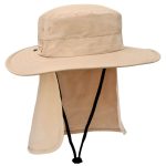 Sombrero SAFARI con faldón para sol con protección UPF+50 color caqui