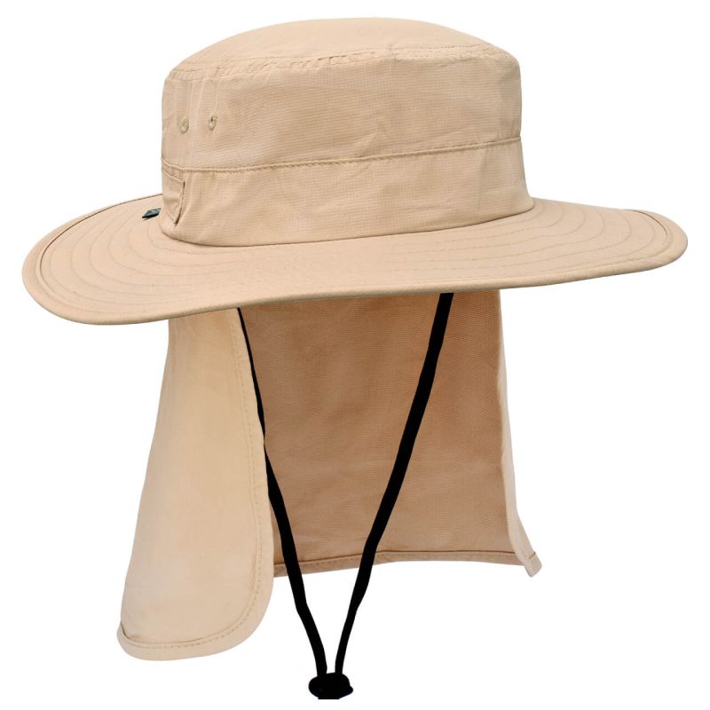 Sombrero SAFARI con faldón para sol con protección UPF+50 color caqui