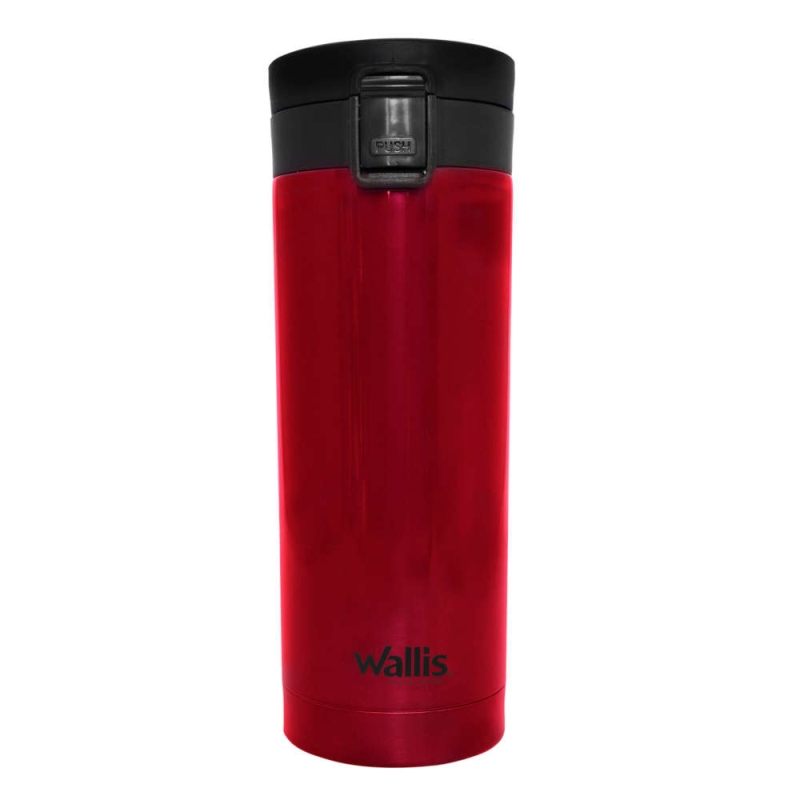 Termo acero inox, 500 ml, rojo intenso con negro