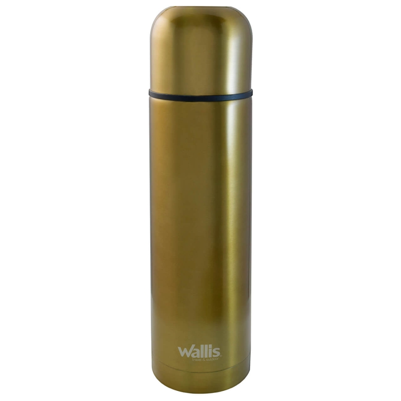 Termo acero inoxidable con válvula antiderrames, 500 ml, oro metálico