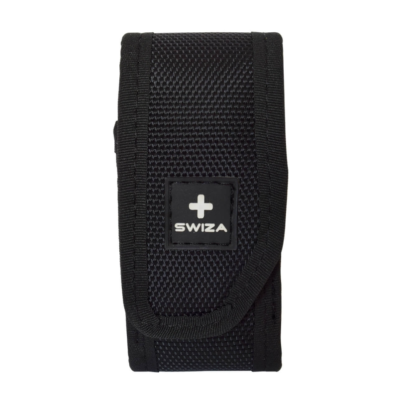 Funda nylon negro con velcro, para navaja Swiza, grande