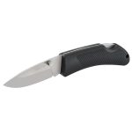 Navaja de bloqueo con mango negro y hoja lisa