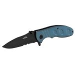 Navaja de bloqueo mango azul oscuro, acero inoxidable, dureza 48-52