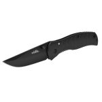 Navaja de bloqueo con mango de metal negro con clip