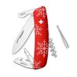 Navaja EDICION ESPECIAL Standard D03 SNOW FLAKES, 11 funciones, rojo oscuro