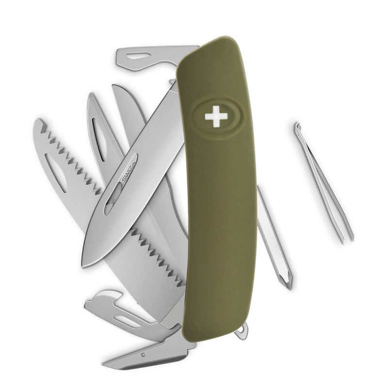 Navaja ALLMATT Standard D10 R, 14 funciones, olivo