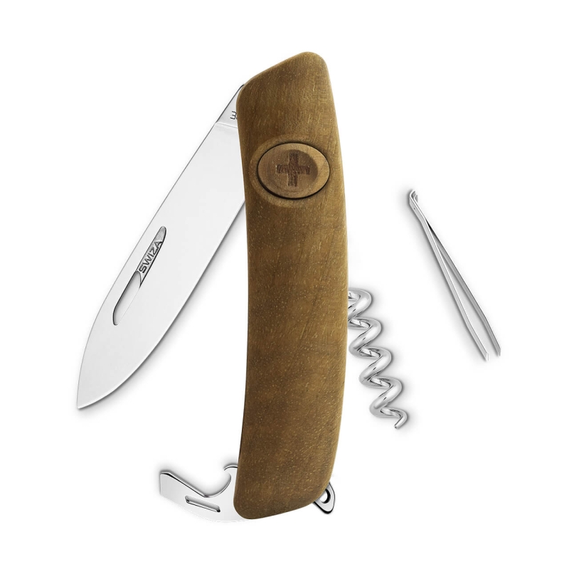 Navaja POLISHED Standard Winemaker WM01 R, 7 funciones, madera nogal