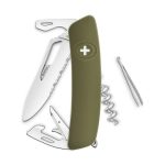 Navaja POLISHED Single Hand Wavy Edge SH03 TR, 12 funciones, olivo