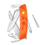 Navaja POLISHED Single Hand SH06 TR Wavy Edge, 13 funciones, camo luceo naranja