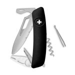 Navaja ALLMATT Single Hand SH03 TR-TT Wavy Edge, 12 funciones, negro