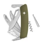 Navaja ALLMATT Single Hand SH09TR-HUTT, 14 funciones, olivo