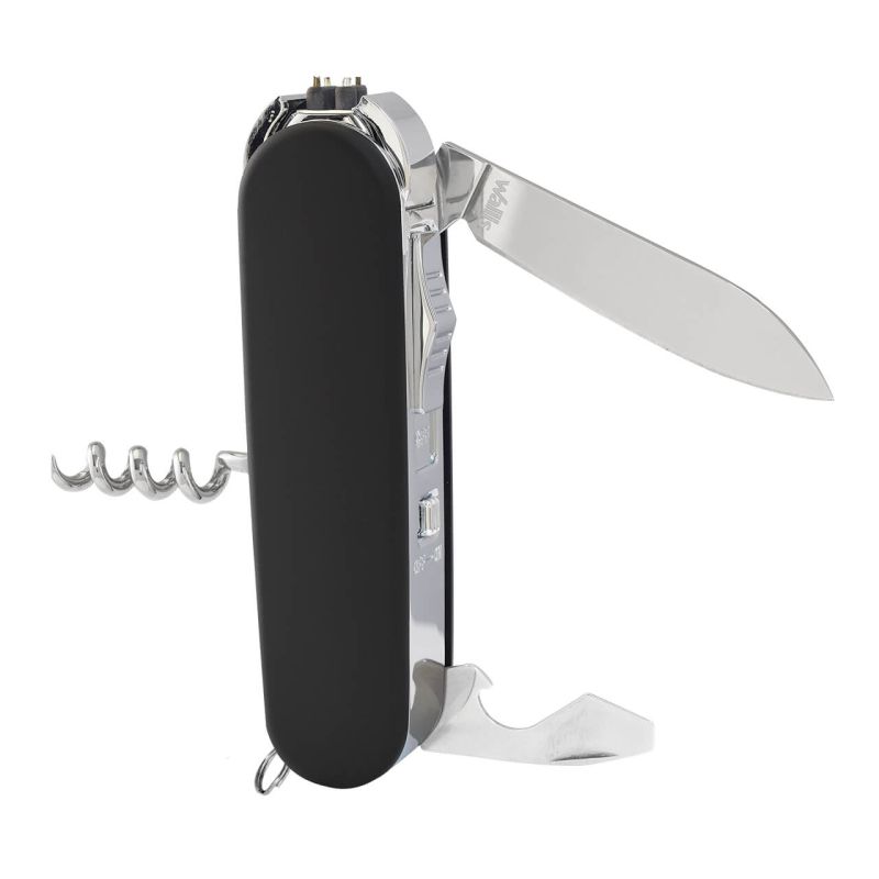 Encendedor electrónico USB de doble arco con multiherramienta, negro