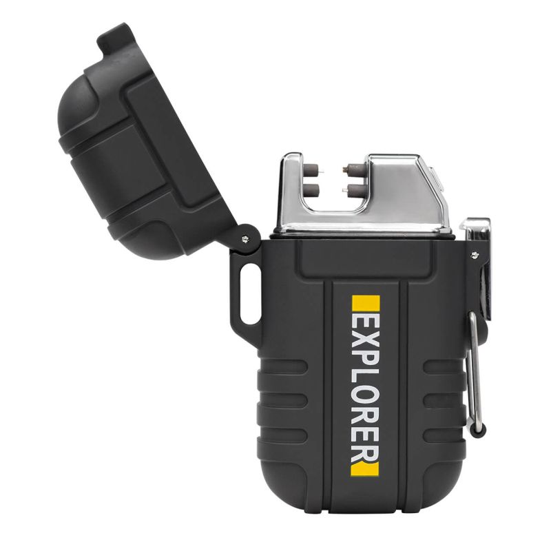 Encendedor electrónico USB, a prueba de agua, negro