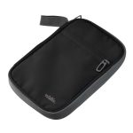 Organizador de viaje con cierre y correa para mano, negro con gris